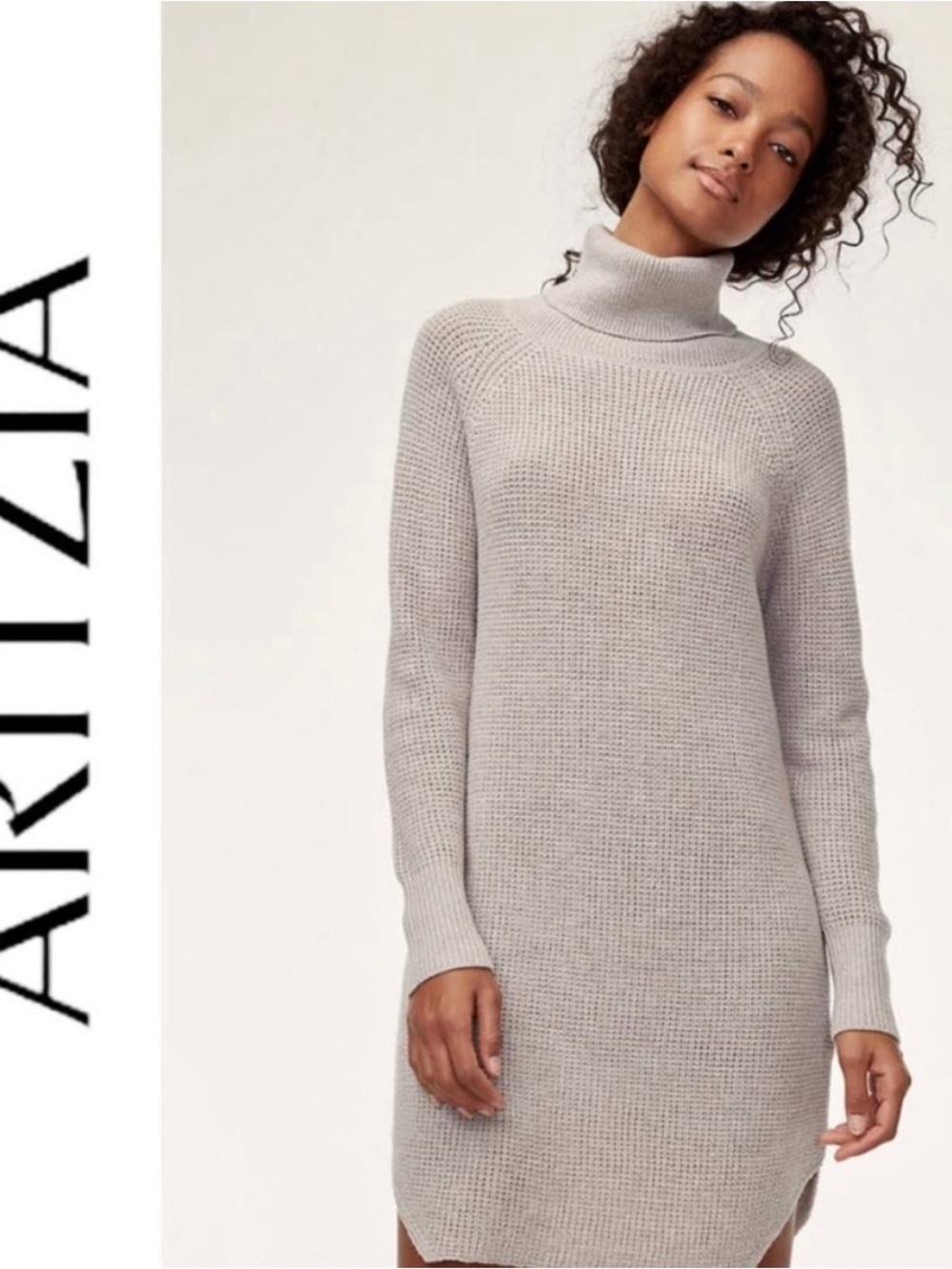 BNWT Aritzia Bianca Sweater Dress - Heather Dark Oatmeal, 100% Merino Wool